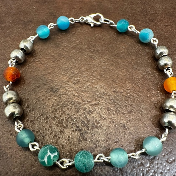 Handmade Different Colors Of Matt Agate Bracelet. - Picture 3 of 8